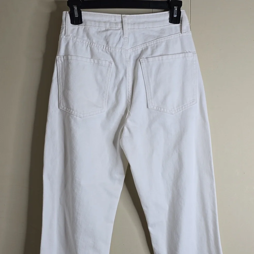 Gianni Bini X Nastia Liukin Anna Denim Straight Leg Feather Detail Jeans 25w - Picture 9 of 12